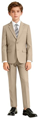 Fesenbo Boys Suit Champagne Kids Formal Tuxedo Suits for Wedding Teen Toddler Dress Suit Outfit Prom First Communion Size 8