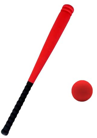 KESOTO Baseball Set mit Schläger Und Ball Aus Schaumstoff, 54 cm, für Freizeit & Training Im Park, ideal für Hobbyspieler & Athleten, Rot