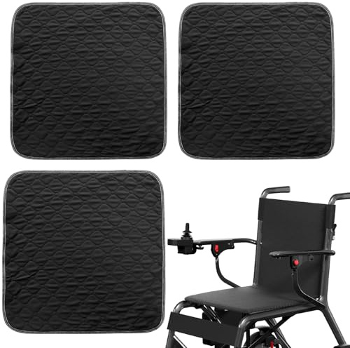 3 unidades de protectores de incontinencia lavables 50 x 50 cm – Resistente al agua y absorbente, reutilizable, para silla de ruedas/coche/sofá