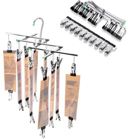 JJC Support de séchage de film négatif 35 mm avec 10 clips, cintre pliable en acier inoxydable pour films de format 135 120, accessoires de développement de chambre noire