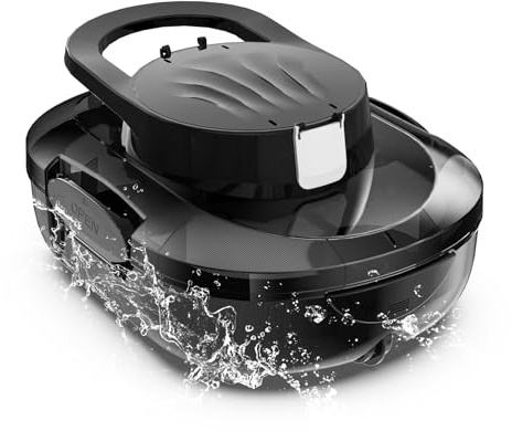 S1PRO 2026 Upgrade Robot Piscina Senza Fili, Automatico 120 Minuti, Doppio Motore, Aspirapolvere per Piscina, per Piscine Fuori Terra Fino a 95 m², Bianco Nero