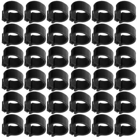 ABOOFAN Bagues pour Pigeons 10mm en Plastique Noir, Lot de 100, Légères, Faciles à Retirer, pour Opérations Avicoles et Reproduction