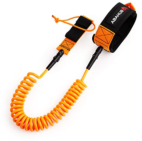 Abahub SUP Leash, SUP Guinzaglio, Guinzaglio Tavola da Surf SUP Safety Line, Nero/Blu/Arancione/Verde/Giallo/Bianco/Trasparente/Rosso 10ft 7mm Guinzaglio per Adulti