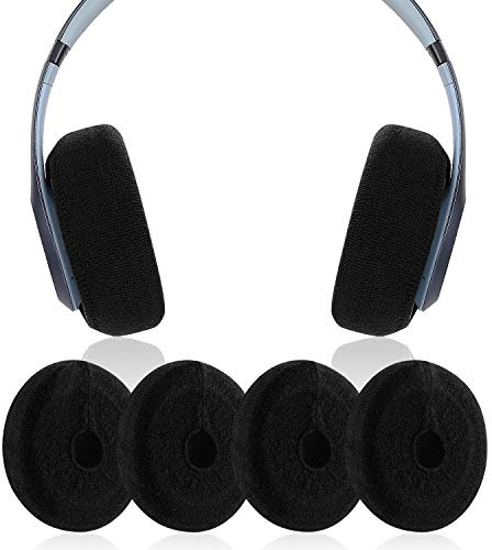 JARMOR Earpads Sweater Cover Protectors with Stretchable Knit Fabric for Beats Studio 3/2 Bose QC35 25 15 Headphones and Other Headsets with 3-4 Inch Ear Cushions [ 2 Pairs ] (Black)