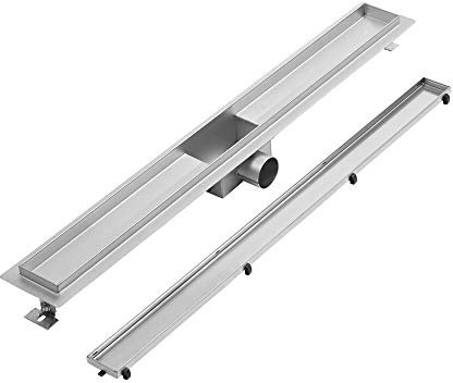 Milano Tile Insert Linear Brushed Stainless Steel Shower Drain - 400mm