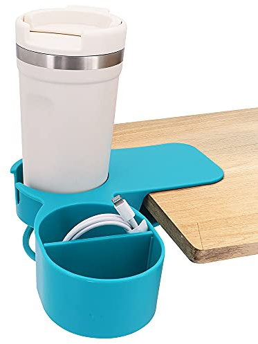 ShawFly Soporte para vasos de beber, versión mejorada del creativo soporte para tazas de oficina, hogar, coche, oficina, mesa, escritorio, bordes para silla, portavasos(azul)