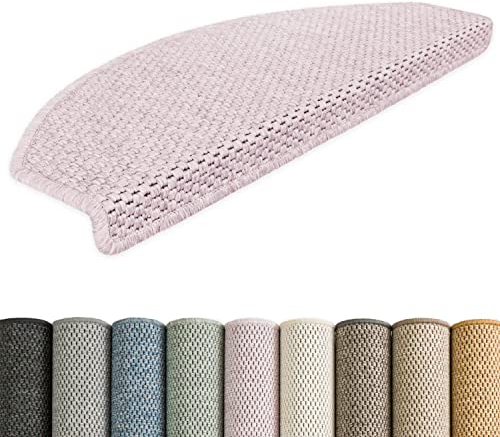 Kettelservice-Metzker Stufenmatten Göteborg kombinierbar mit Teppich Läufer Rosè Halbrund 15er Set