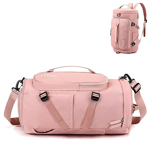 Sporttasche für Damen und Herren mit Schuhfach & Nassfach, Woukksy Reisetasche Wasserdicht Groß Weekender Tasche für Sport, Fitness & Reisen, Trainingstasche, Gym Bag-Rosa