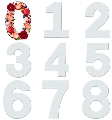 XQEUMC 9 Stück Number Cake Backform,12 Zoll Zahlenform zum Backen,Kuchenform Zahlen Groß Set 0-8, Backform Buchstaben Geeignet für DIY Geburtstag Hochzeit Jahrestag