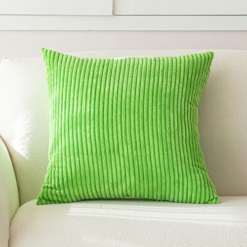 Kissenbezug 60x60, 2er Set,Sofa Kissenbezüge 66x66,Kord Zierkissenbezug Dekokissen Sofakissen Bezug Groß Kissenhülle Dekorative Weiche Zierkissenbezüge Kissen Bezug(Lime Green,50x50 cm Set of 2)