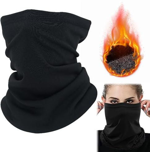 Comioke 2 Pièces Cache Cou Elastique pour Homme et Femme, Tour de Cou Coupe-Vent et Respirant Snood à Séchage Rapide pour Moto, Cyclisme, Ski, Randonnée, Course à Pied