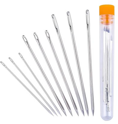 9 Stücke Nähnadeln, Nähnadeln Set, Sticknadeln Kinder, Nähnadeln Mit Großem öhr, Große Nähen Nadel, Stopfnadeln, Stopfnadeln Mit Großem öhr, Für Wolle, Hand Nähen Leder Handwerk