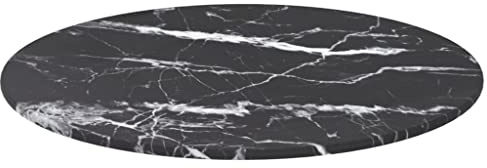 Annlera Tischplatte aus Gehärtetem Glas Runder Desktop Glasplatte Ersatztischplatte Schutzplatte für Esstische Couchtische oder Gartentische Leicht zu Reinigen Schwarz 40x0,8 cm
