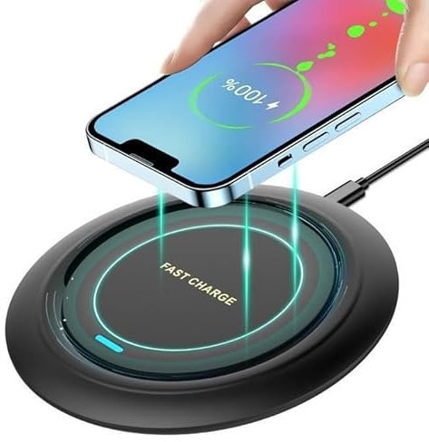 Chargeur sans Fil, Charge Rapide 15W, Universel certifié Qi, Chargeur à Induction Compatible avec iPhone, Huawei, Samsung, etc.