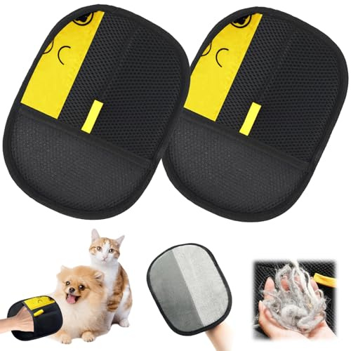 Vibbang Guante Quitapelos para Mascotas 2 Unidades, Doble Cara Antiestática, Lavable y Reutilizable, para Perros y Gatos, Elimina Pelaje de Sofás, Ropa, Alfombras y Muebles de Forma Eficaz