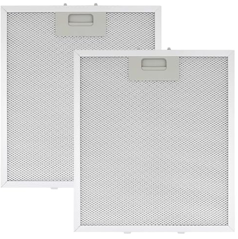 2Pcs Universal Cooker Hood Filter, 320x260x9mm 5-Layer Aluminium Grease Filter Mesh, Metal Extractor Fan Vent Compatible wiht Candy Hoover and Cooker Hoods and Other Cooker Hoods (Silver)
