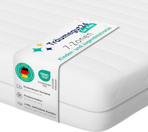 Träumegut24 - Matratze für Kinder & Jugendliche - 70x140 cm | Spezieller Härtegrad | Schaumstoffmatratze | Hautfreundlicher & waschbarer Bezug | Oeko-TEX Zertifiziert | (70 x 140 cm, 10 cm)