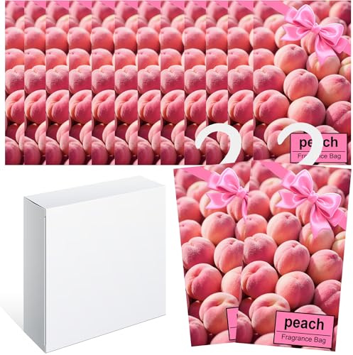 14pcs Profumatori Armadio e Cassetti, Profumatore Auto, Profuma Armadio Vestiti, Profumo Aromi Sacchetti Lavanda Profumati per Armadio Cassetti Armadietti, Scarpiera Deodorante Armadio (pesca)