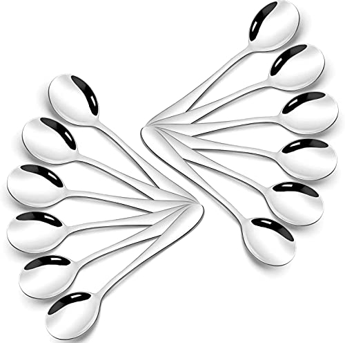 AckMond 12-Piece (5.9inches, 15cm) Teaspoons Spoon Mirror Polishing Spoon Set