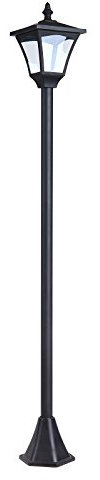 Outsunny Outdoor Garden Solar Post Lamp Photosensitive LED Lantern Bollard Pathway 1.2M Tall – Black