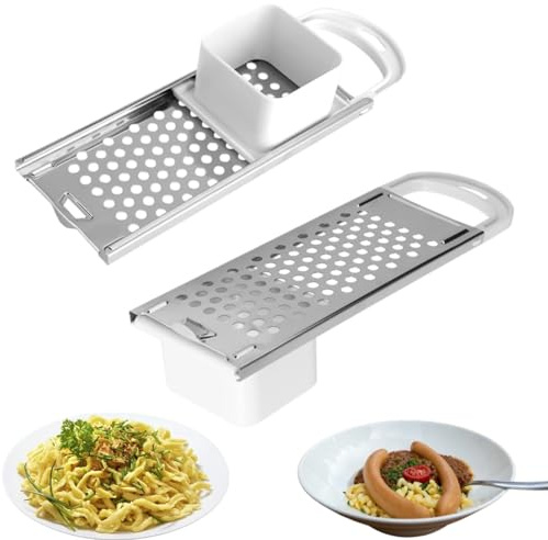 Spaetzle Maker 2pcs, Spaetzle Noodle Maker in Acciaio Inox con Manico Comodo Strumento per Pressa per Noodle Tedesco