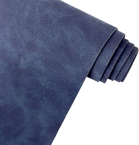 Dark Blue Soft Faux Suede Fabric 30x135cm Synthetic Faux Leather Frosted Leatherette for Car Decoration and Home Textiles
