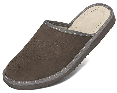 BeComfy Zapatillas Hombre Ante Cuero Pantuflas Suela EVA Zapatos de Casa 40-46 EU