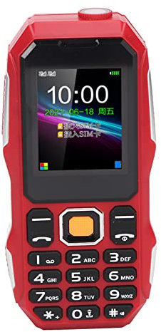 Telefono Robusto Sbloccato 2G, Cellulare per Anziani con Schermo da 1,8 Pollici, Connessione BT, Radio FM, Numero di Famiglia 9, Altoparlante Grande, Batteria da 5800 MAh (Rosso)