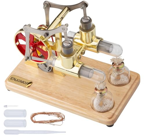 APAP Stirlingmotor Bausatz, Balance-Doppelzylinder Heiße Luft Modell mit Externem Verbrennungsmotor für Technikbegeisterte