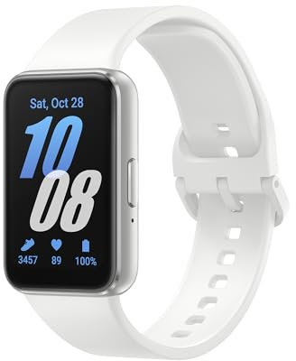 Samsung Galaxy Fit3, Smart Watch, Fitness Tracker, Health Monitoring, Silver, 3 Year Samsung Extended Warranty (UK Version)