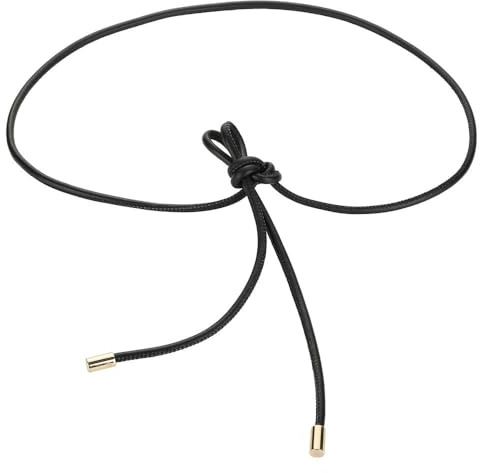 GENPICONG Nudo de Piel de Oveja, Cuerda de Cintura, Cuero de Moda, Cuerda Redonda, cinturón Fino, cinturón pequeño para Mujer, Cierre de Cintura, Cadena Decorativa para Vestido