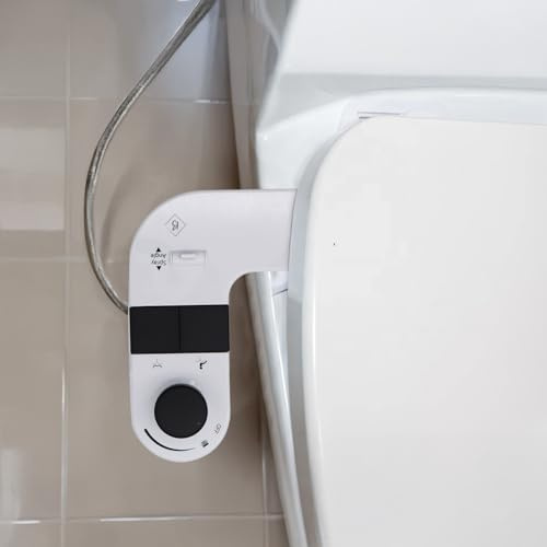 BELOFAY Bidet Attachment for Toilet UK | Ultra-Slim Cold Water Bidet with Non-Electric Dual Nozzle | Adjustable Pressure & Easy Home Installation | Frontal & Rear Wash | (Dual Nozzle Button & Knob)