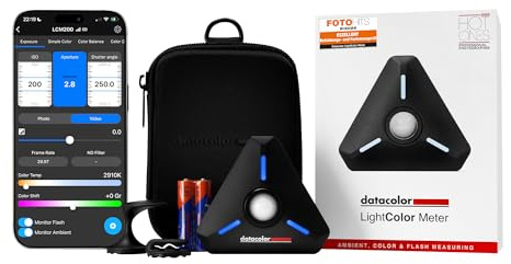 Datacolor LightColor Meter – Belichtungs- & Farbtemperaturmesser für Foto/Video, Lux, Licht & Farbtemperatur mit Bluetooth-App
