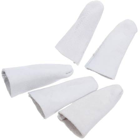 PACKOVE 5 Piezas Protector de Dedos de Cuero Aislante para Joyería Guantes de Protección de Dedos Herramienta de Fabricación de Joyas Manga de de para Ambientes Peligrosos