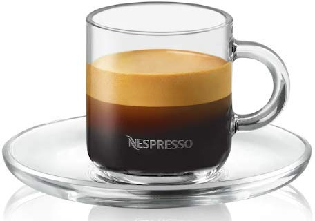 Nespresso Vertuo Espresso Lot de 2 verres 2 soucoupes 2 cuillères