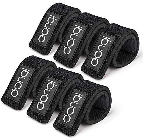 DONQL 6 Stück Angelruten Gurte, Angelrute Klettverschluss Riemen einstellbar, Angel Rutenbänder, elastische Angelrute Gürtel Krawatten für Feste Angelruten Gear Strap Spinnrute Meer Rute