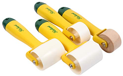 VICASKY 4pcs Plastic Seam Roller Wallpaper Tool Construction Pressure Wheel Device for Wall Covering Installation