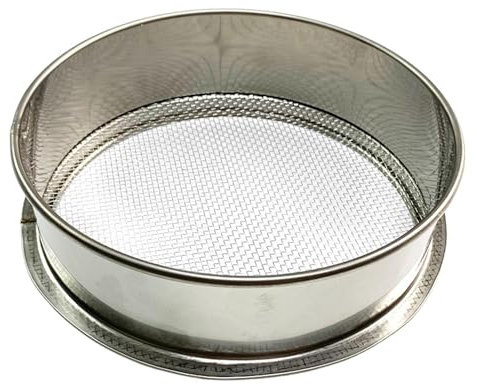 Tamiz de metal de malla fina, colador de malla de alambre – Tamiz de jardín colador fino de arroz, colador de tierra pequeño de mano, colador de malla de alambre para té