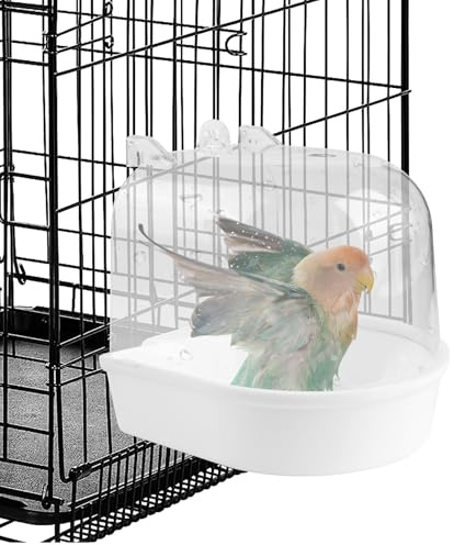 WEGREAT Abbeveratoio multifunzione per uccelli: stabilimento balneare per gabbie per uccelli, vasca da bagno per uccelli, casa abbeveratoio per uccelli ciotola per gabbia, accessori per inseparabili,