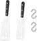 DAWRIS 2 Pcs Metal Spatula, Slotted Turner with ABS Handle and S-Shaped Hooks, Fish Spatula Fish Slice Spatulas & Turners, Stainless Steel Spatulas for Cooking/Flipping/Frying/Grilling