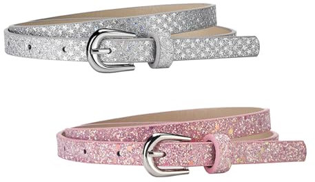 Zonoori 2 Stück Gürtel Kinder, 6-12 Jahre Elastische Kindergürtel Mädchen