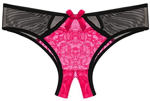 VIYUANH Perizoma Donna Sexy Hot Per Aperto Vita Bassa Trasparente Mutande Curvy Taglie Forti Tanga Perizoma Senza Cuciture Biancheria Intima Brasiliana Slip Pizzo Elasticizzate