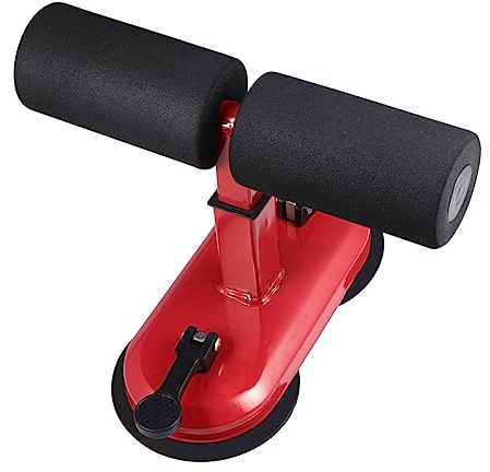 GRIRIW Abdominal Machine for Crunches Aid Foot Barrier Durable Sucker Lightweight Fitness Equipment for Men Women for Home Exercise Red