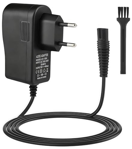 Arvoni 12V Ladekabel für Braun Rasierer Series 9 8 7 6 5 3 1 3040s 3010s 3020s 3000s 340s 790cc 760cc, 400MA Rasiererkabel mit 1 Reinigungsbürste, Ersatz Netzteil für Braun Trimmer Charge