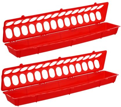 SHINEOFI 2pièces Lot de Mangeoires pour Oiseaux Bols à Mangeoires avec Rainures Récipients pour Nourriture pour Oiseaux