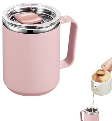 450 Ml Mug Isotherme Tasse thermoss Café Thé À Emporter, Tasse À Café À Double Paroi En Acier Inoxydable, Bouchon Coulissant Anti-Éclaboussures, Pour Boissons Chaudes Et Froides – Bureau, Voyage
