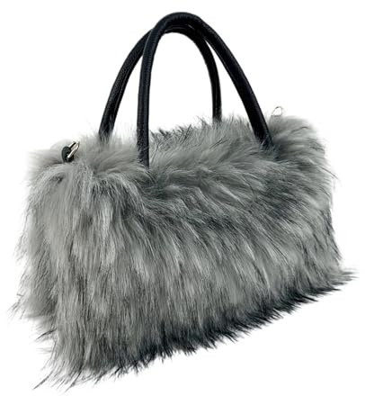 Genérico Fluffig väska Y2K-stil för kvinnor i plysch axelväska perfekt för vintern liten fyrkantig crossbody-väska med fuskpälsfoder.