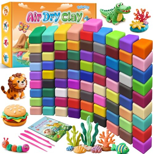 FAGNBED Air Dry Clay 82 Colors, Modelling Clay for Kids | DIY Magic Clay Kit, Sculpting Tools, Toy Gift for Boys and Girls