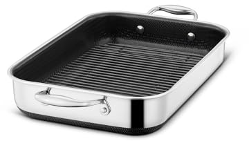 HexClad Hybrid 9x13 Inch Rectangular Nonstick Roasting Pan with Rack