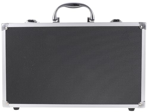 Vaguelly Maletín Protector de Aleación de Aluminio para Micrófonos de Mano Inalámbricos Estructura Multi Ranura y Capacidad para 2 Micrófonos, Adecuado para Karaoke